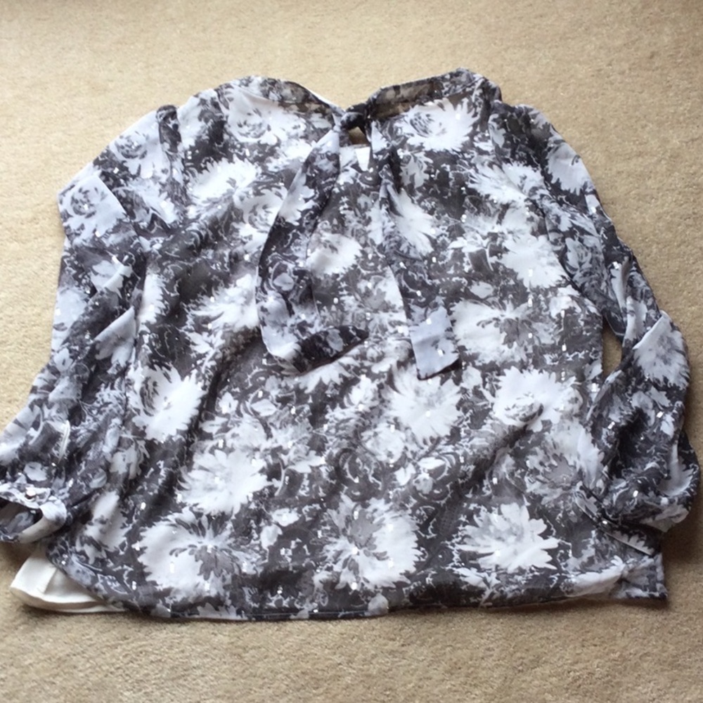Talbots Floral Pattern Embellished Blouse - image 4